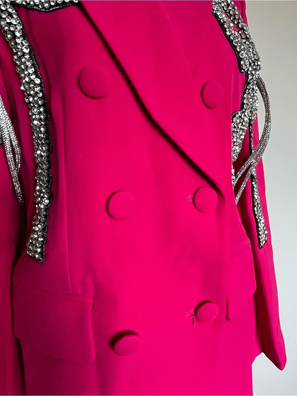 NWT Beulah Style Hot Pink Embellished Bow Jacket/Blazer Size Medium - Picture 9 of 16